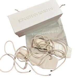 NEW Jonathan Simkhai Susan Leather Wrap Sandals Ivory